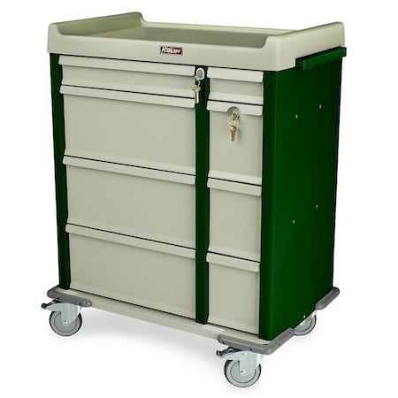 Harloff Aluminum Punch Card Medication Cart for Senior Care Facilities, 600 Punch Card Capacity, Key Lock AL460PC
